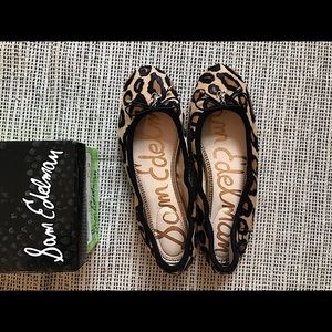 Sam Edelman Felicia Ballet Flat Leopard Hair Women 7.5 NWT